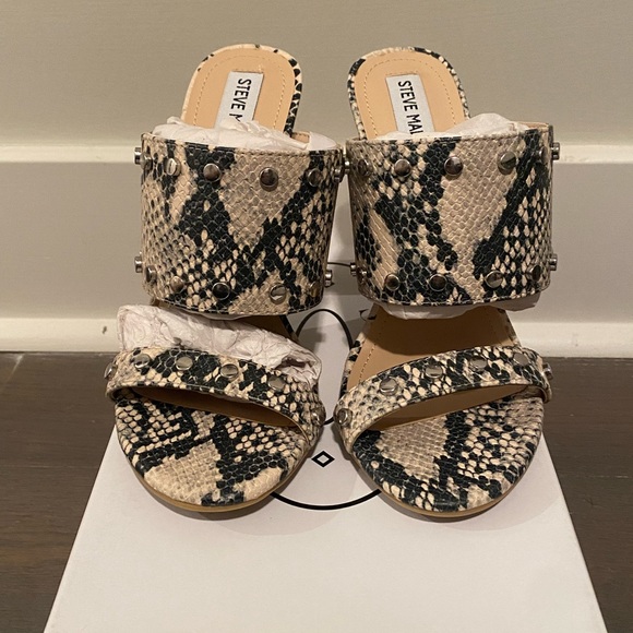 Steve Madden Studded Block Heels - Snake Skin - Picture 3 of 9